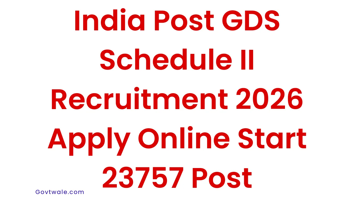India Post GDS Schedule II Recruitment 2026