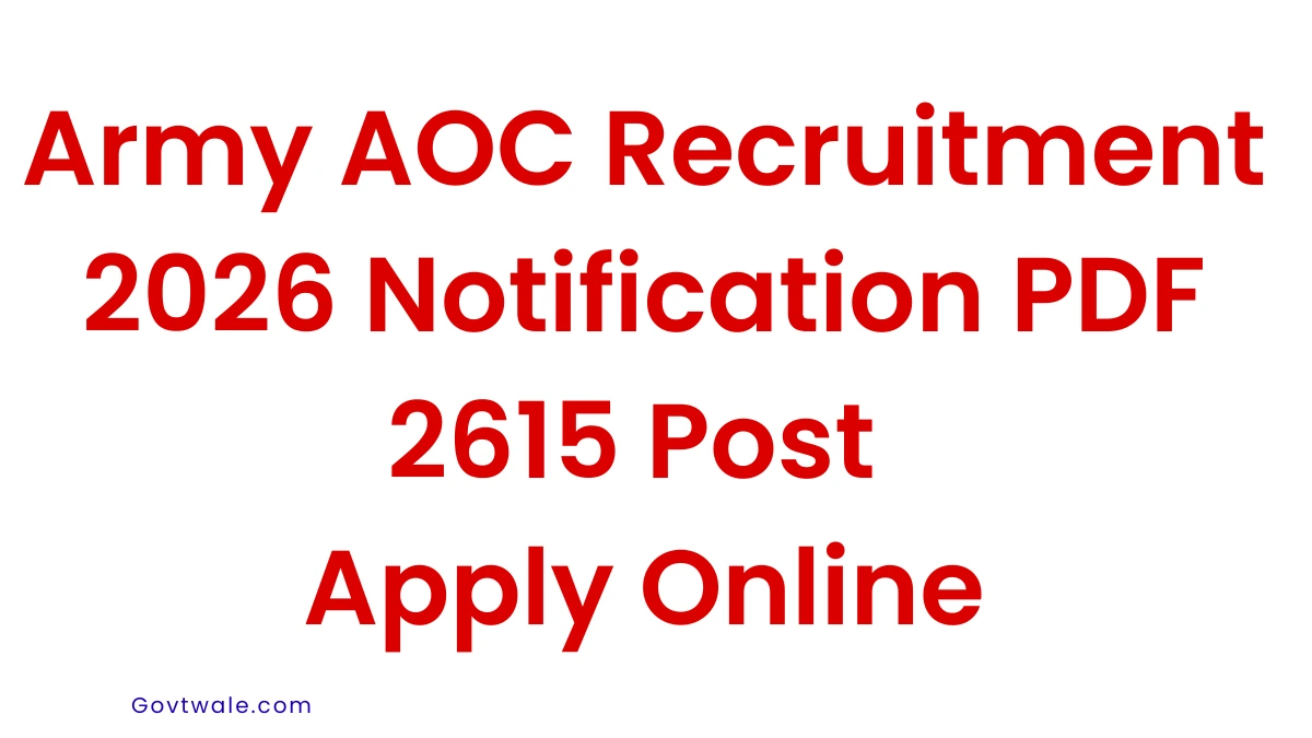 Army AOC Recruitment 2026