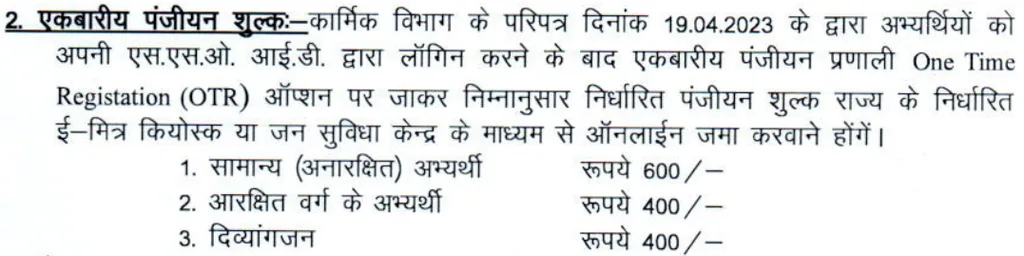 Rajasthan Safai Karmchari bharti 2026 Application Fees