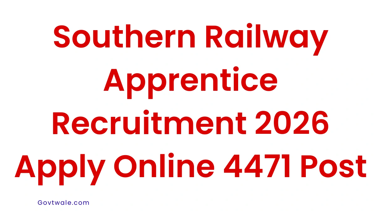 Southern Railway Apprentice Recruitment 2026