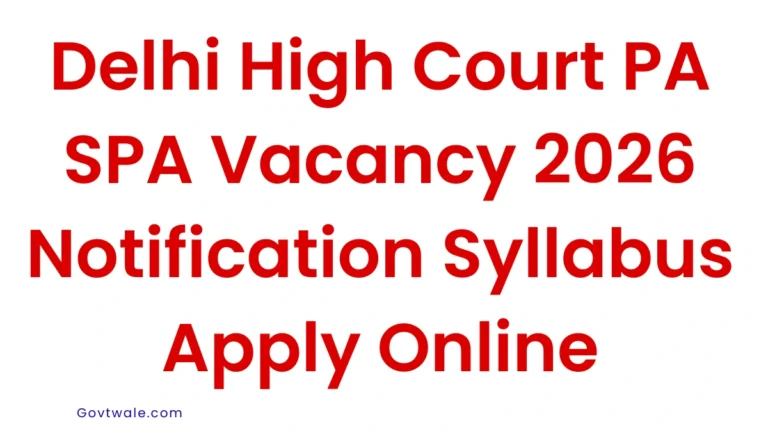 Delhi High Court PA SPA Vacancy 2026