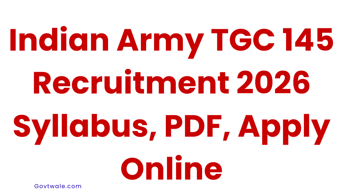 Indian Army TGC 145 Recruitment 2026 Syllabus