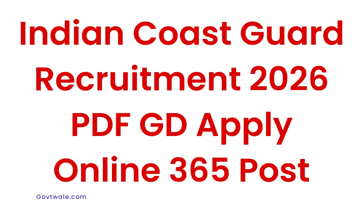 Indian Coast Guard Recruitment 2026