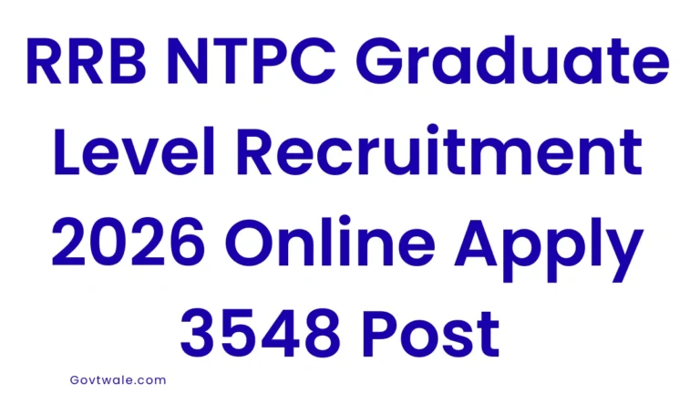 RRB NTPC Graduate Level Recruitment 2026 Online